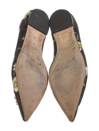 Dolce & Gabbana Floral Print Crystal Embellishments Ballet Flats