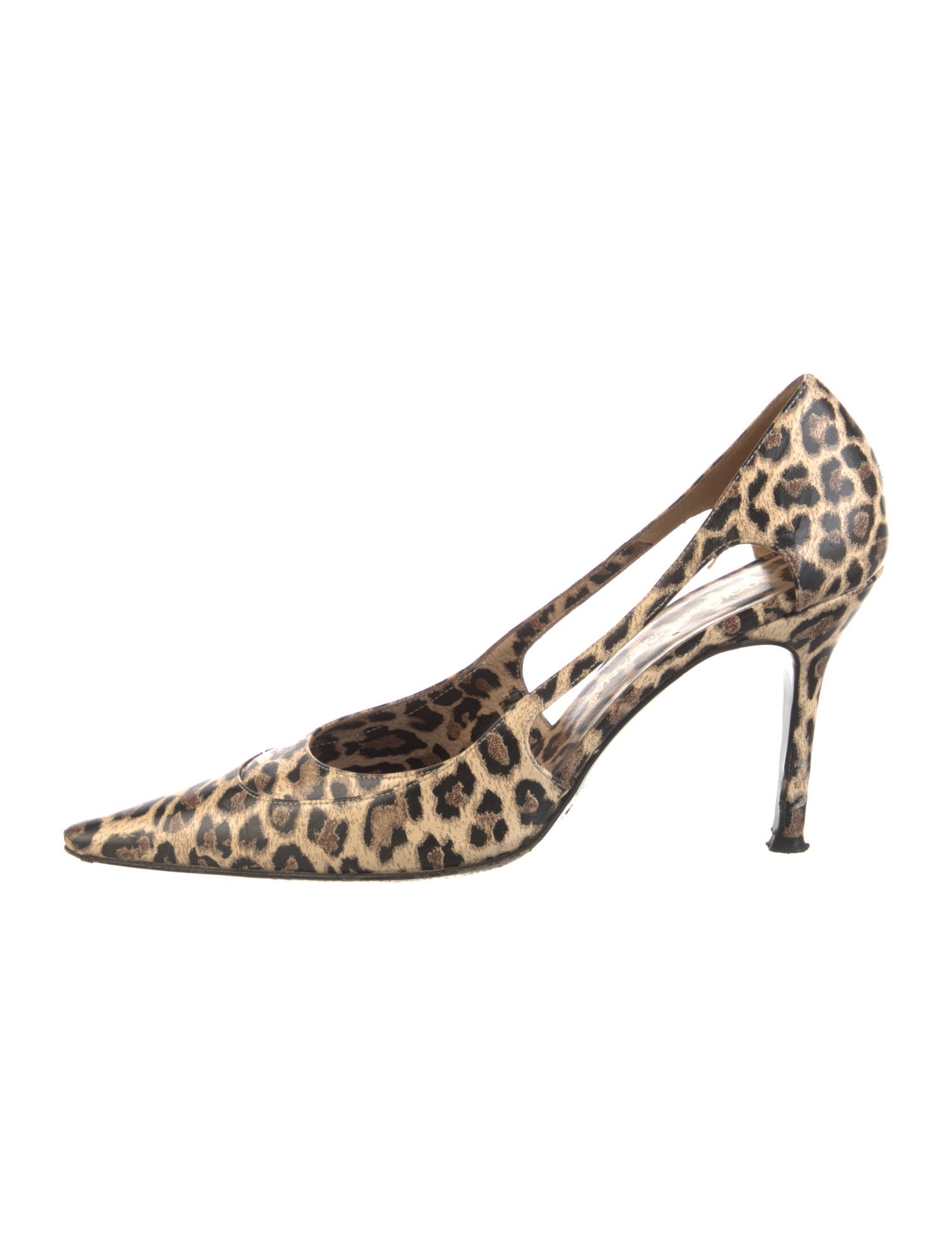 Dolce & Gabbana Leather Animal Print D'Orsay Pumps
