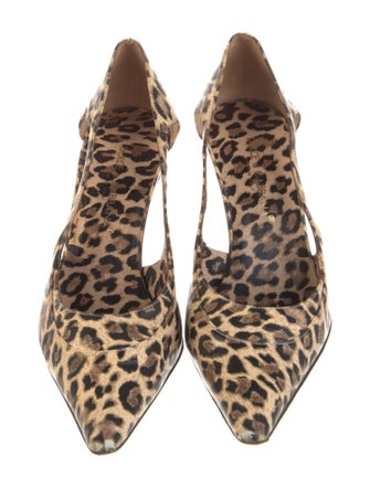 Dolce & Gabbana Leather Animal Print D'Orsay Pumps