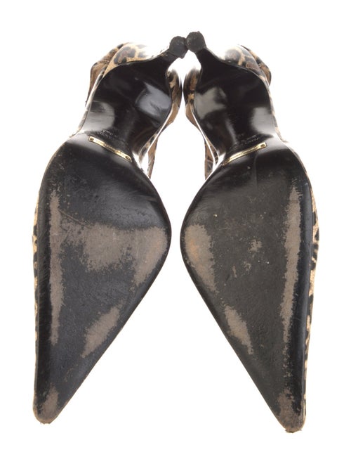 Dolce & Gabbana Leather Animal Print D'Orsay Pumps