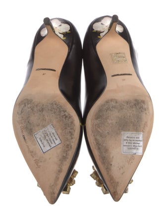 Dolce & Gabbana Leather Floral Print Pumps