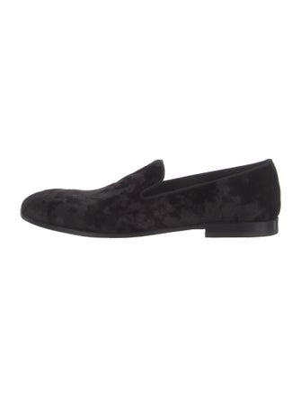 Dolce & Gabbana Velvet Printed Loafers
