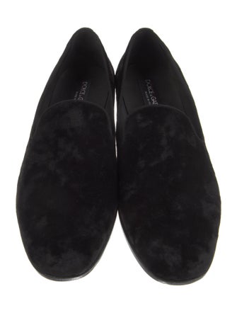 Dolce & Gabbana Velvet Printed Loafers