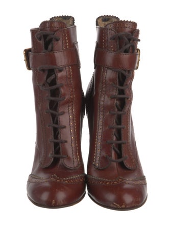 Dolce & Gabbana Leather Lace-Up Boots