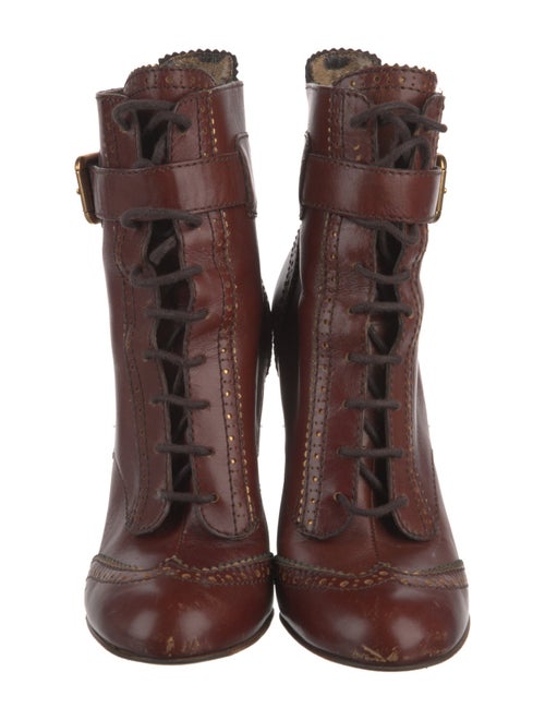Dolce & Gabbana Leather Lace-Up Boots