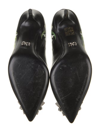 Dolce & Gabbana Leather Floral Print Pumps