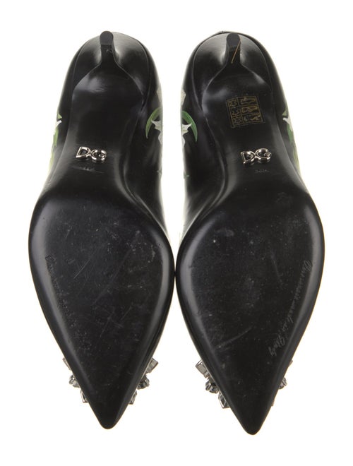 Dolce & Gabbana Leather Floral Print Pumps