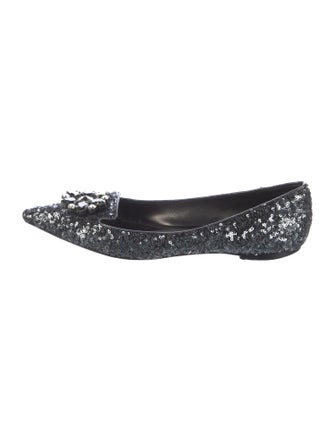 Dolce & Gabbana Sequins Crystal Embellishments Flats