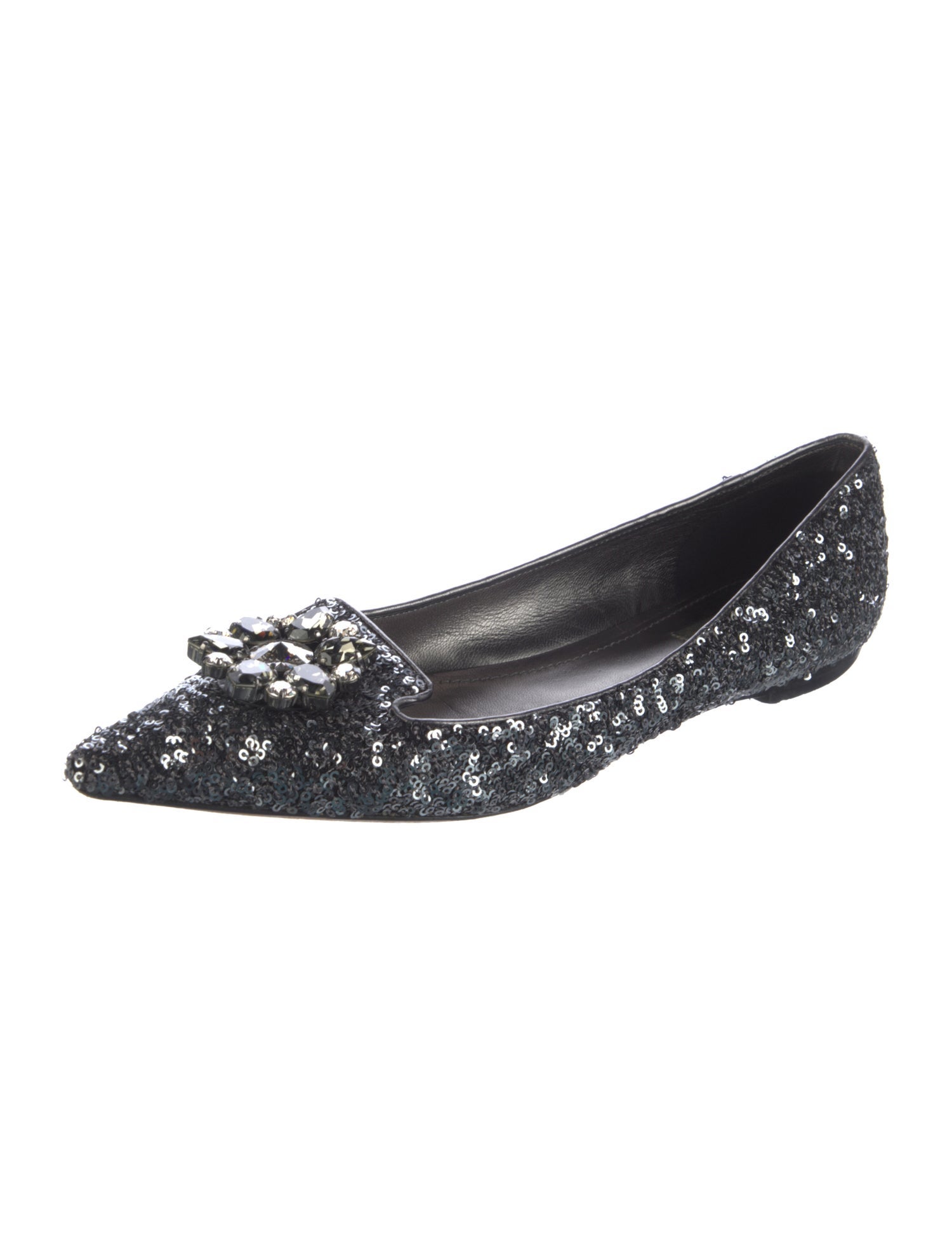 Dolce & Gabbana Sequins Crystal Embellishments Flats