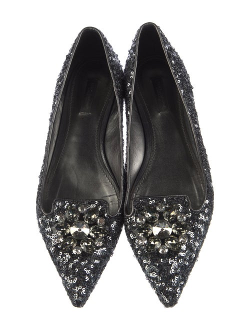 Dolce & Gabbana Sequins Crystal Embellishments Flats