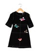 Dolce & Gabbana Girls' Short Sleeve Wool Embellished Dress