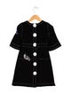 Dolce & Gabbana Girls' Short Sleeve Wool Embellished Dress
