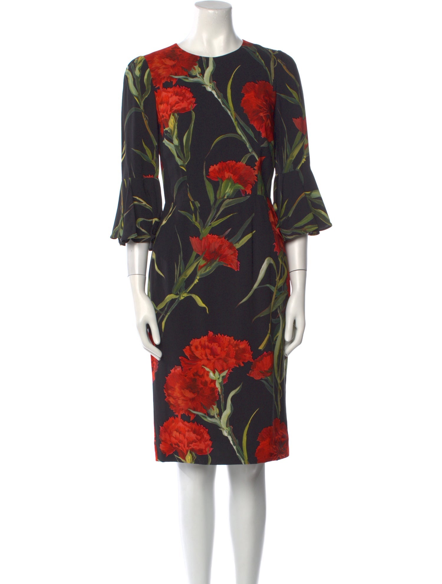 Dolce & Gabbana Floral Print Midi Length Dress