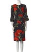Dolce & Gabbana Floral Print Midi Length Dress