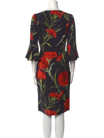 Dolce & Gabbana Floral Print Midi Length Dress