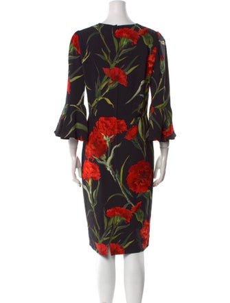 Dolce & Gabbana Floral Print Midi Length Dress