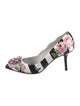 Dolce & Gabbana Leather Floral Print Pumps