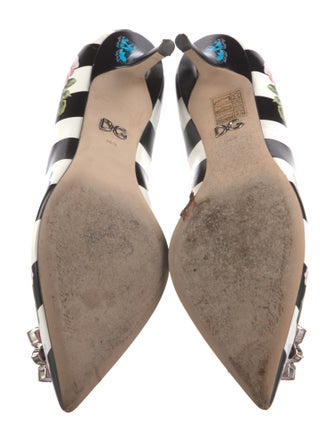 Dolce & Gabbana Leather Floral Print Pumps