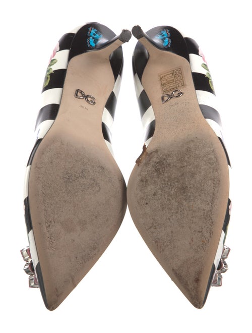 Dolce & Gabbana Leather Floral Print Pumps
