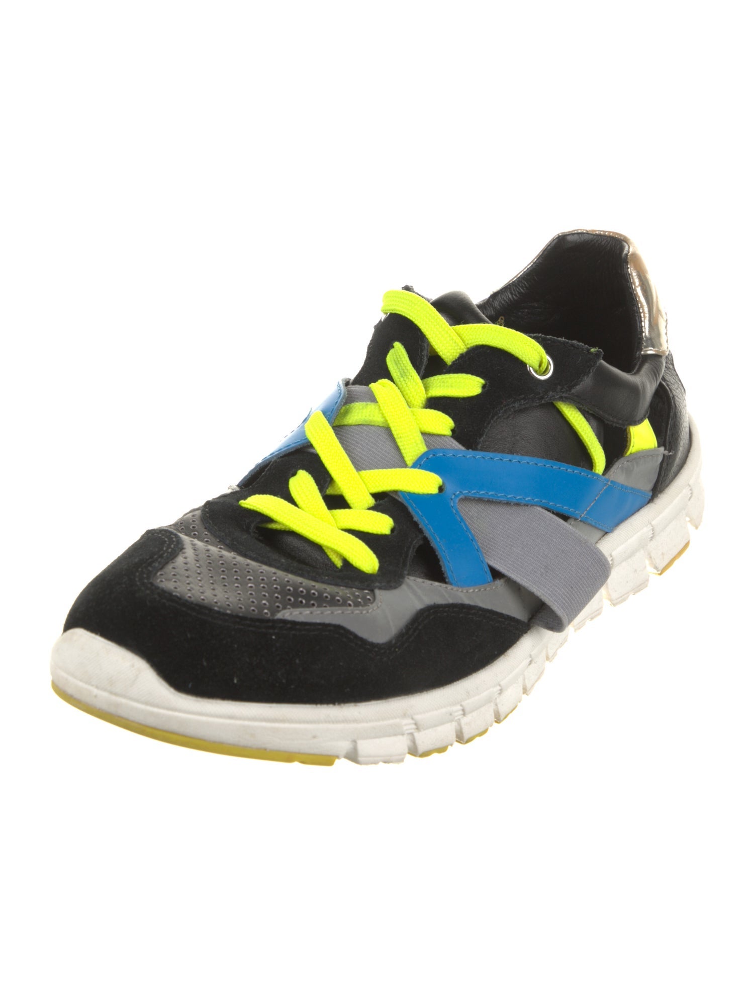 Dolce & Gabbana Leather Colorblock Pattern Sneakers