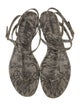 Dolce & Gabbana Leather Animal Print T-Strap Sandals