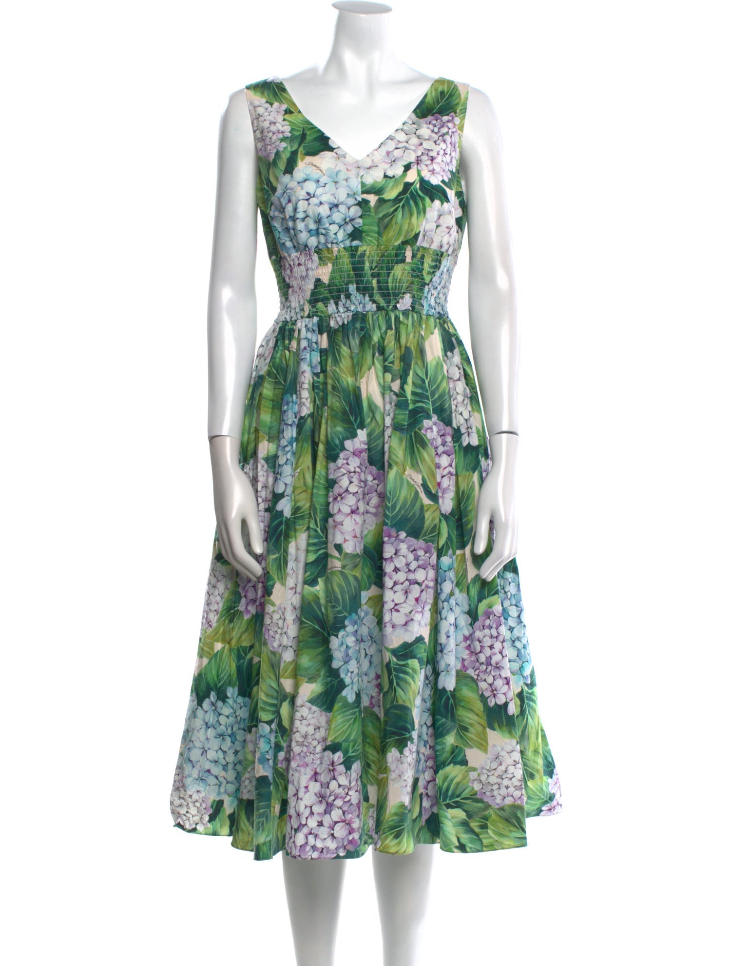 Dolce & Gabbana Floral Print Midi Length Dress