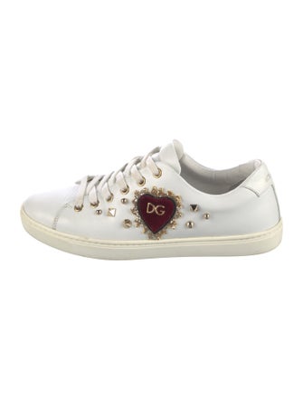 Dolce & Gabbana Leather Studded Accents Sneakers