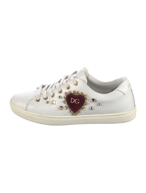 Dolce & Gabbana Leather Studded Accents Sneakers