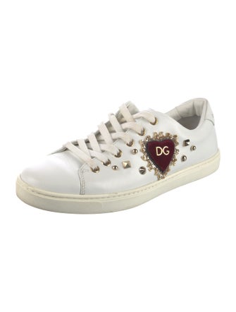 Dolce & Gabbana Leather Studded Accents Sneakers