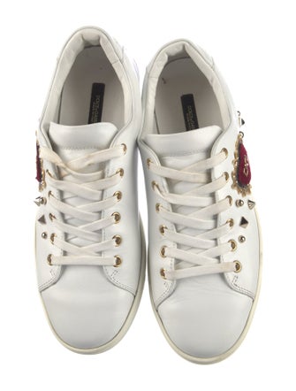 Dolce & Gabbana Leather Studded Accents Sneakers