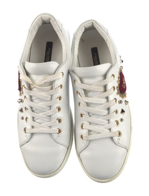 Dolce & Gabbana Leather Studded Accents Sneakers