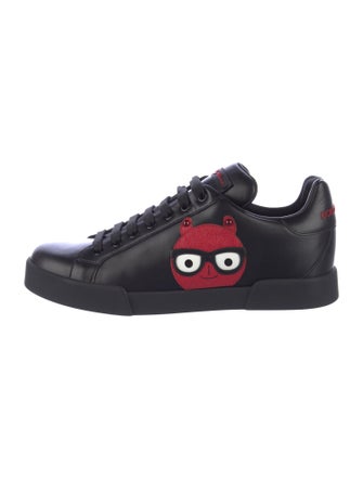 Dolce & Gabbana Leather Printed Sneakers