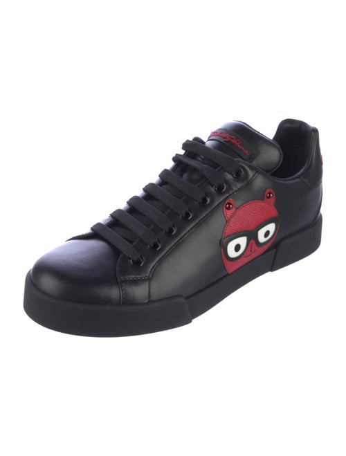 Dolce & Gabbana Leather Printed Sneakers