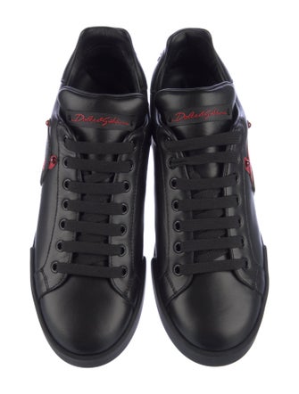 Dolce & Gabbana Leather Printed Sneakers