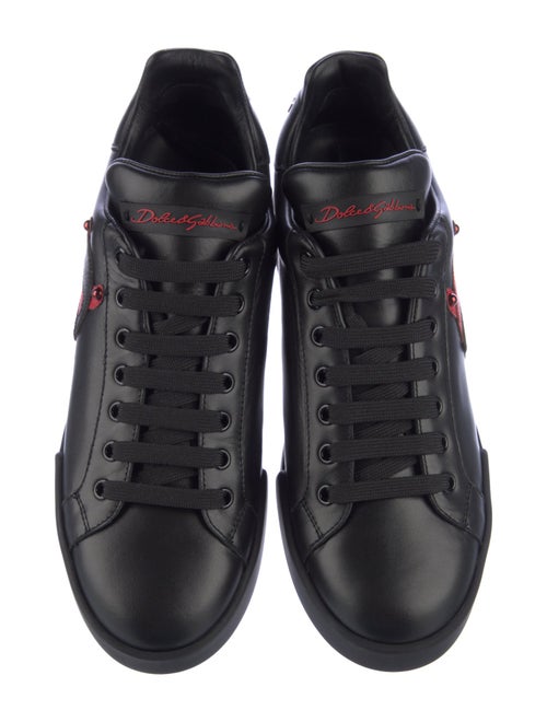 Dolce & Gabbana Leather Printed Sneakers