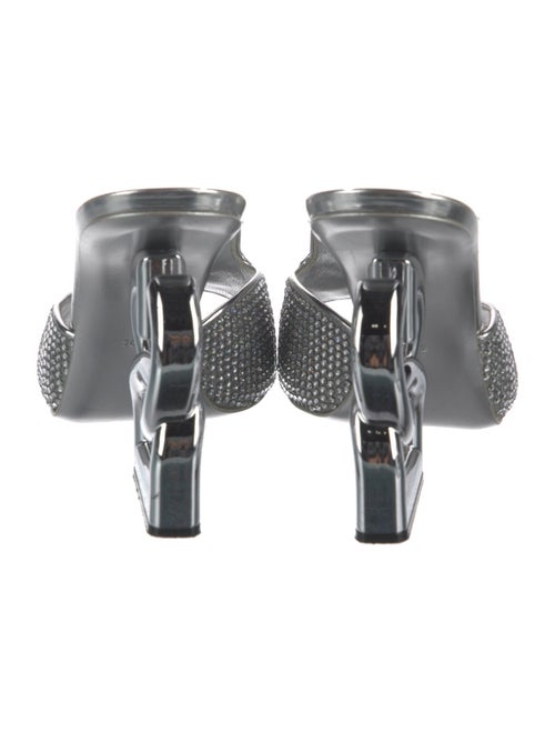 Dolce & Gabbana Leather Crystal Embellishments Slides