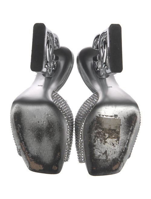 Dolce & Gabbana Leather Crystal Embellishments Slides