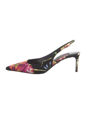 Dolce & Gabbana Floral Print Slingback Pumps