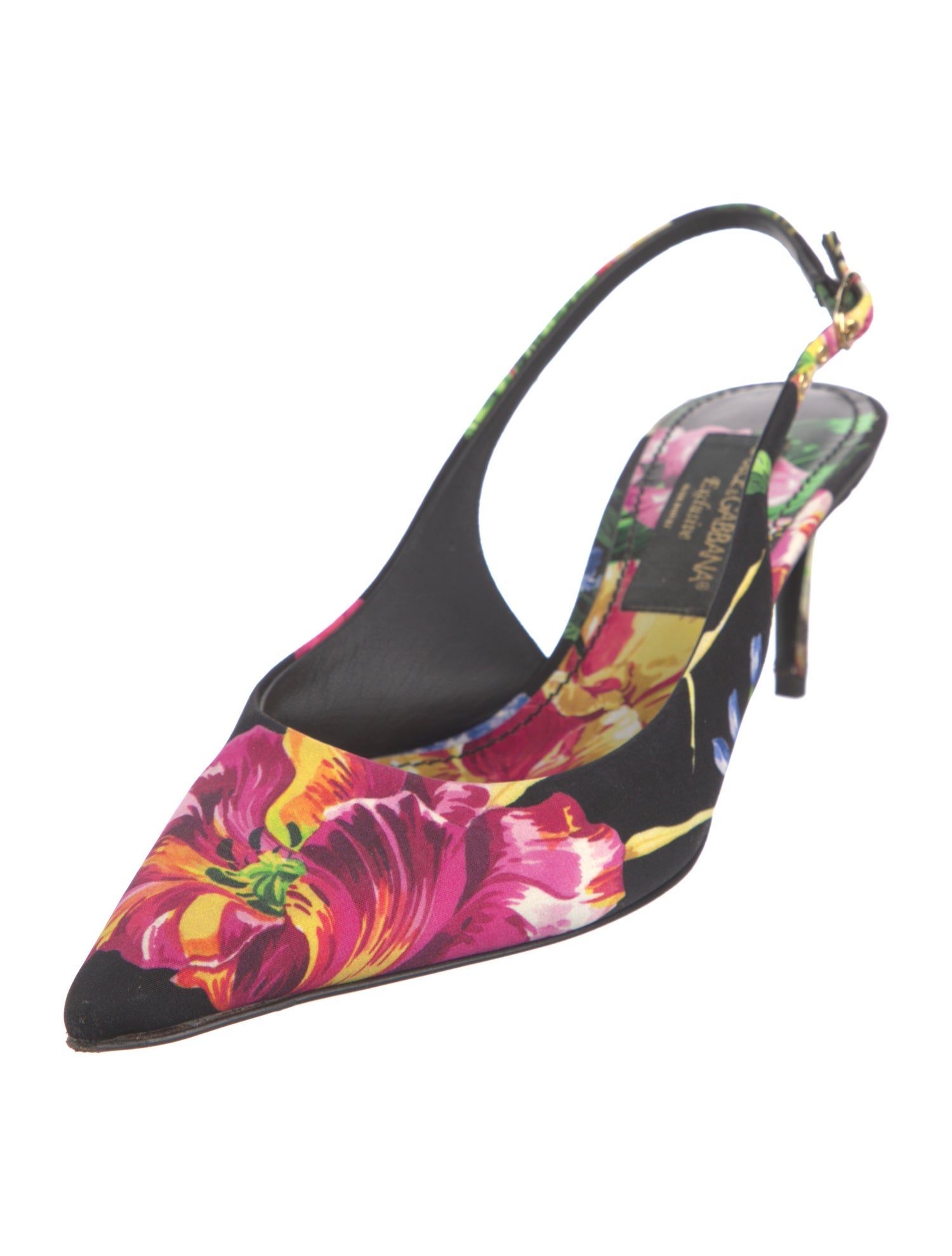 Dolce & Gabbana Floral Print Slingback Pumps