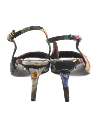 Dolce & Gabbana Floral Print Slingback Pumps