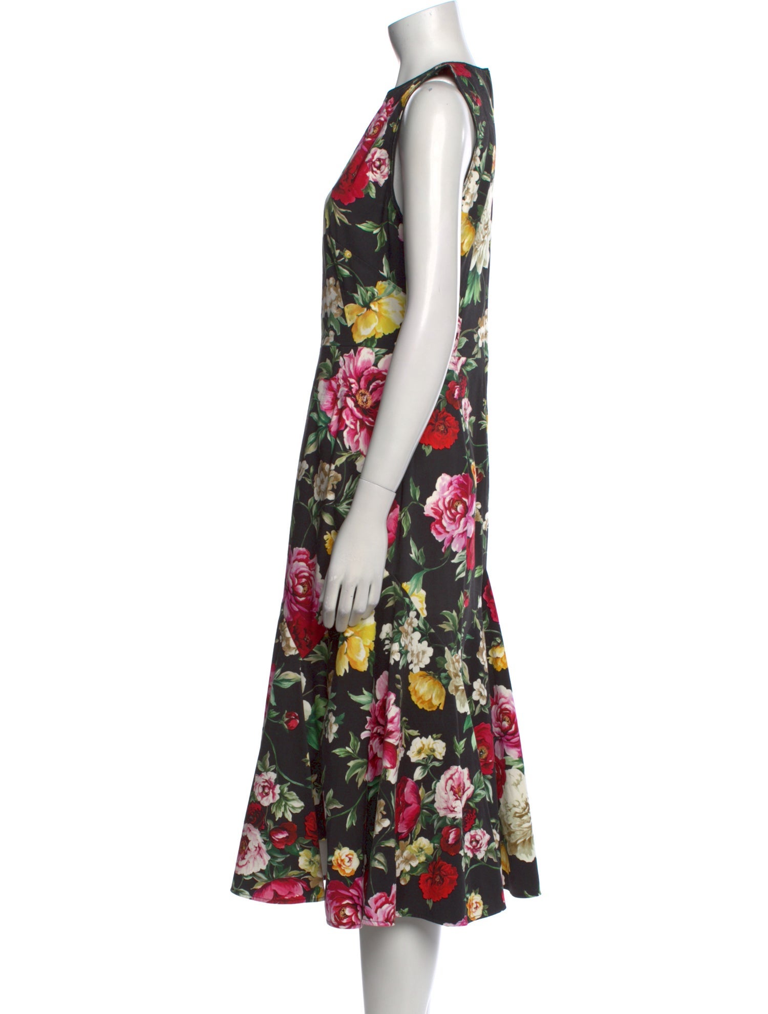 Dolce & Gabbana Floral Print Midi Length Dress