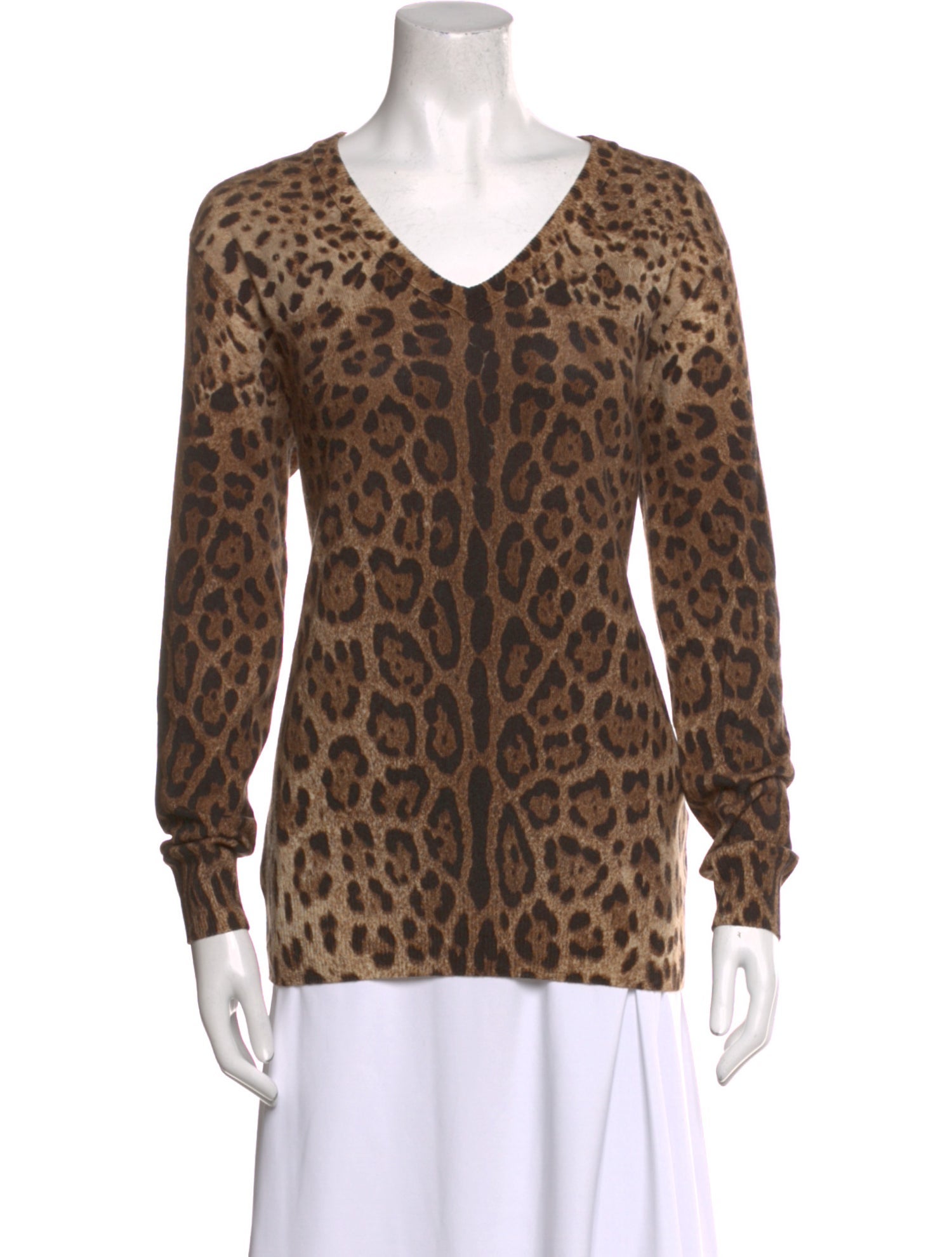 Dolce & Gabbana Cashmere Animal Print Sweater