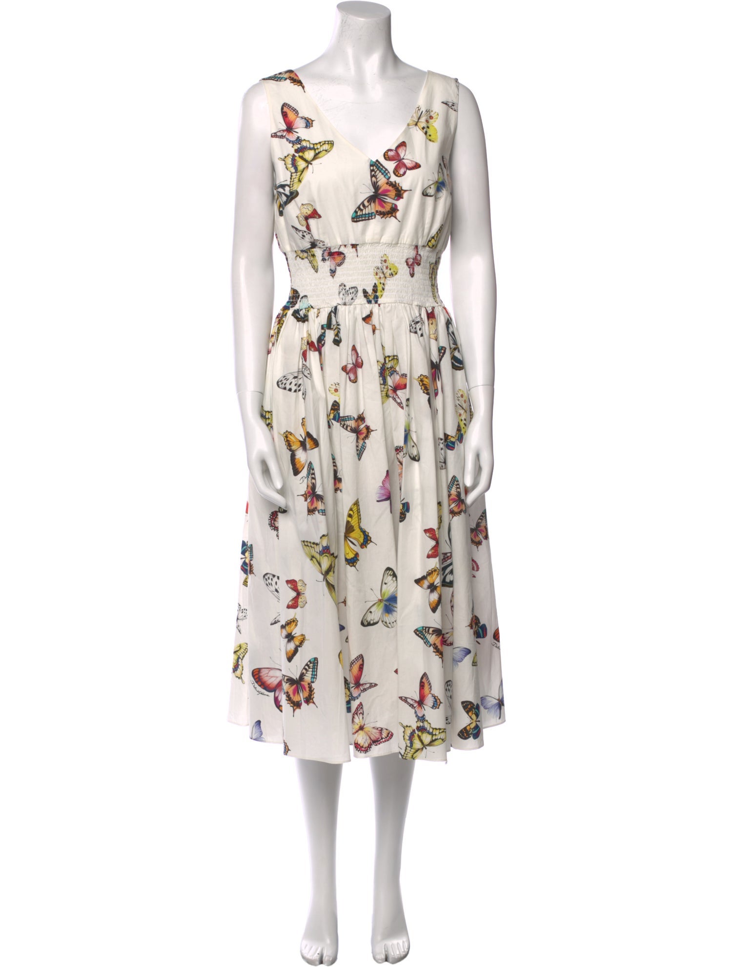 Dolce & Gabbana Floral Print Midi Length Dress