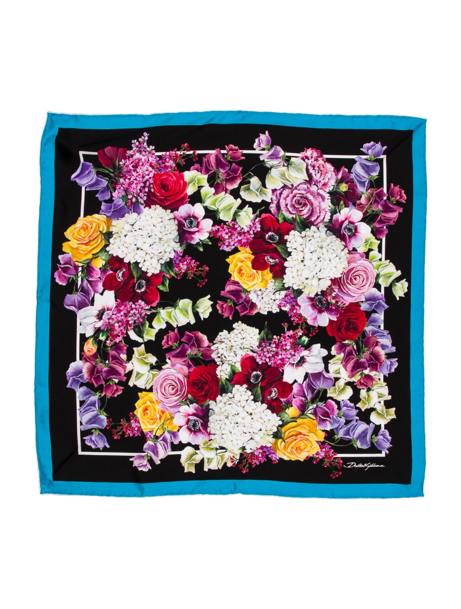 Dolce & Gabbana Silk Floral Print Scarf
