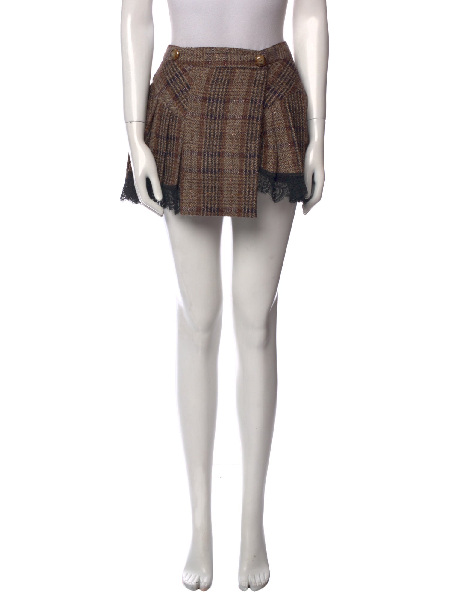 Dolce & Gabbana Plaid Print Mini Skirt