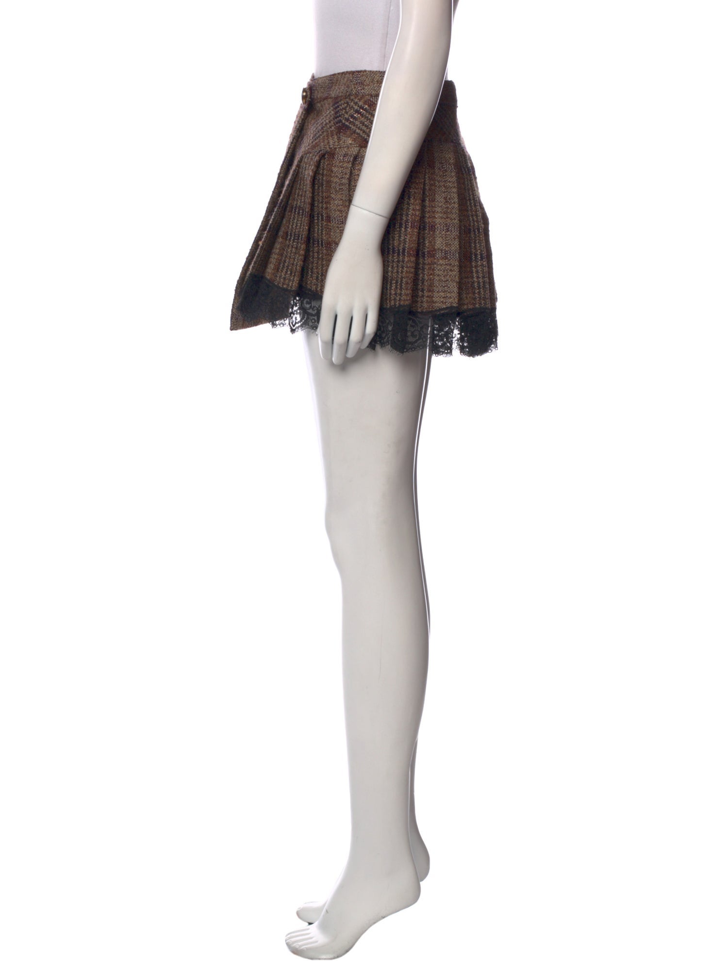 Dolce & Gabbana Plaid Print Mini Skirt