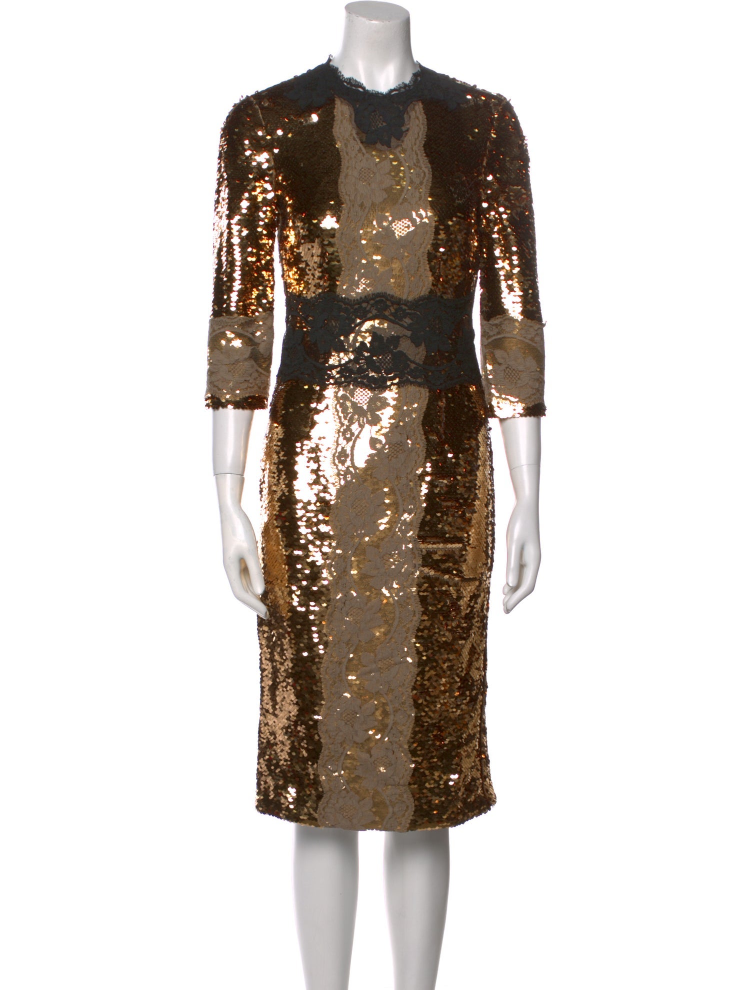 Dolce & Gabbana Colorblock Pattern Midi Length Dress w/ Tags