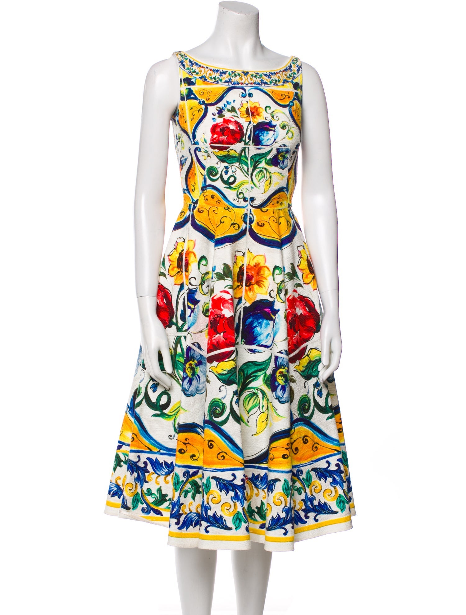 Dolce & Gabbana Floral Print Midi Length Dress