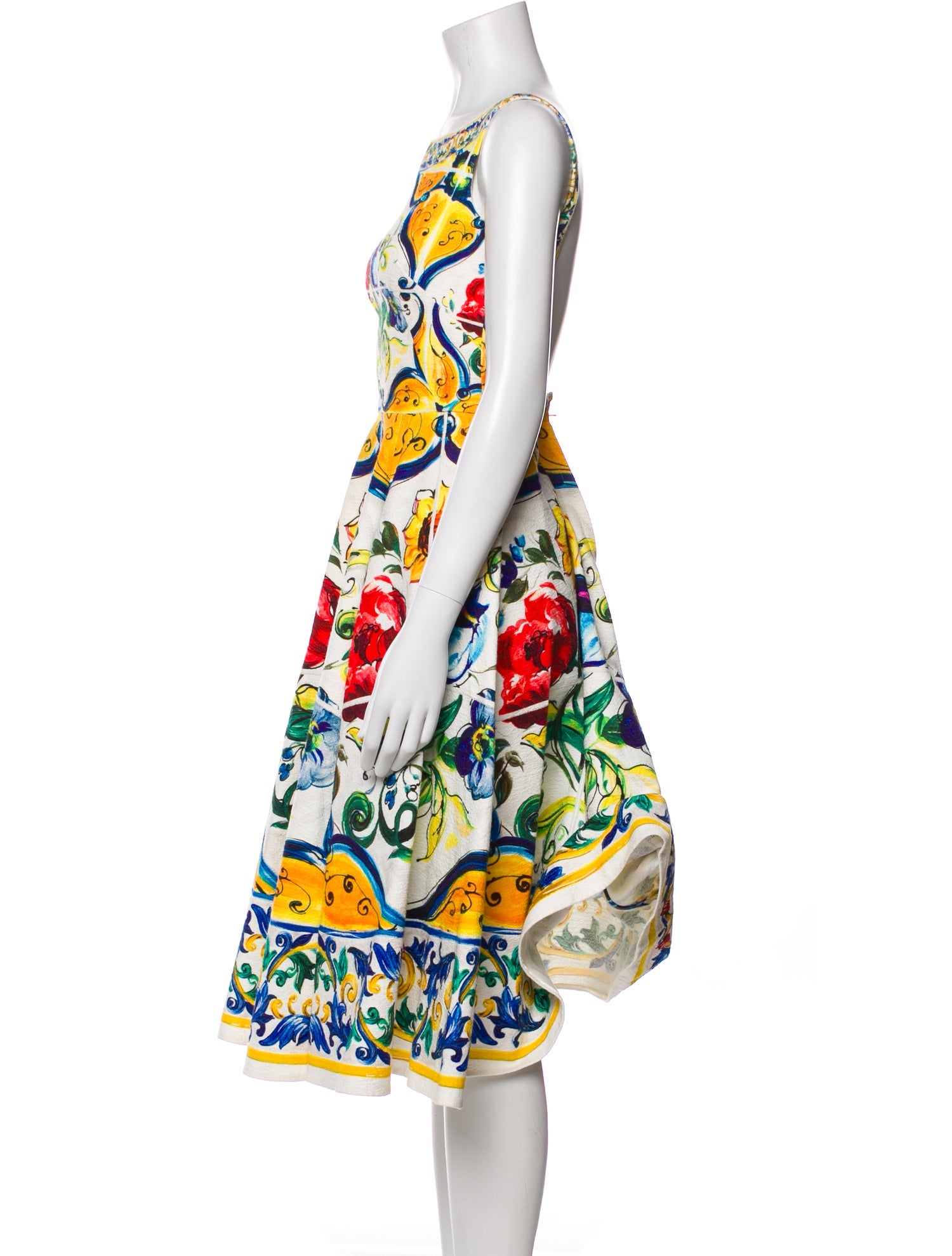 Dolce & Gabbana Floral Print Midi Length Dress