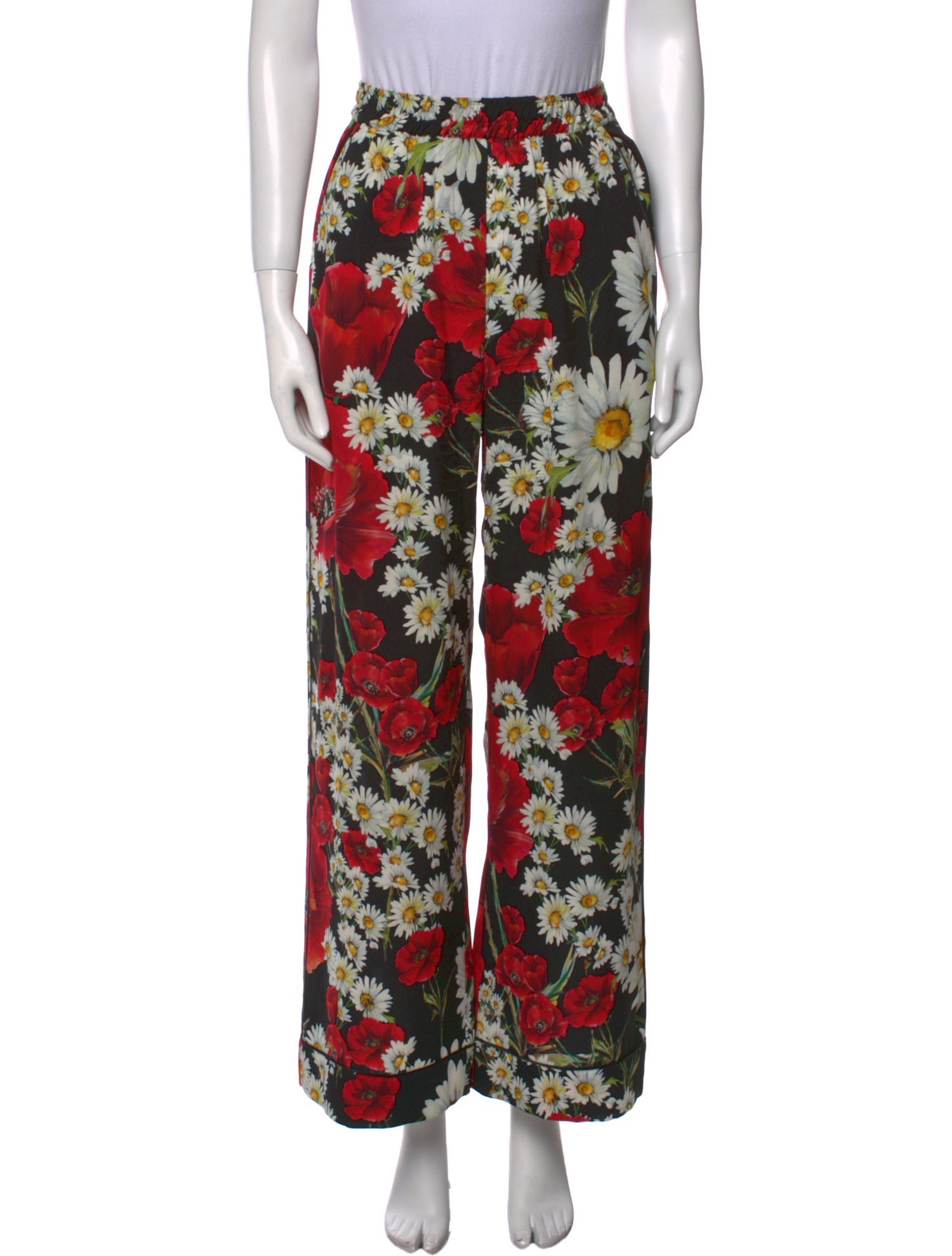 Dolce & Gabbana Silk Wide Leg Pants